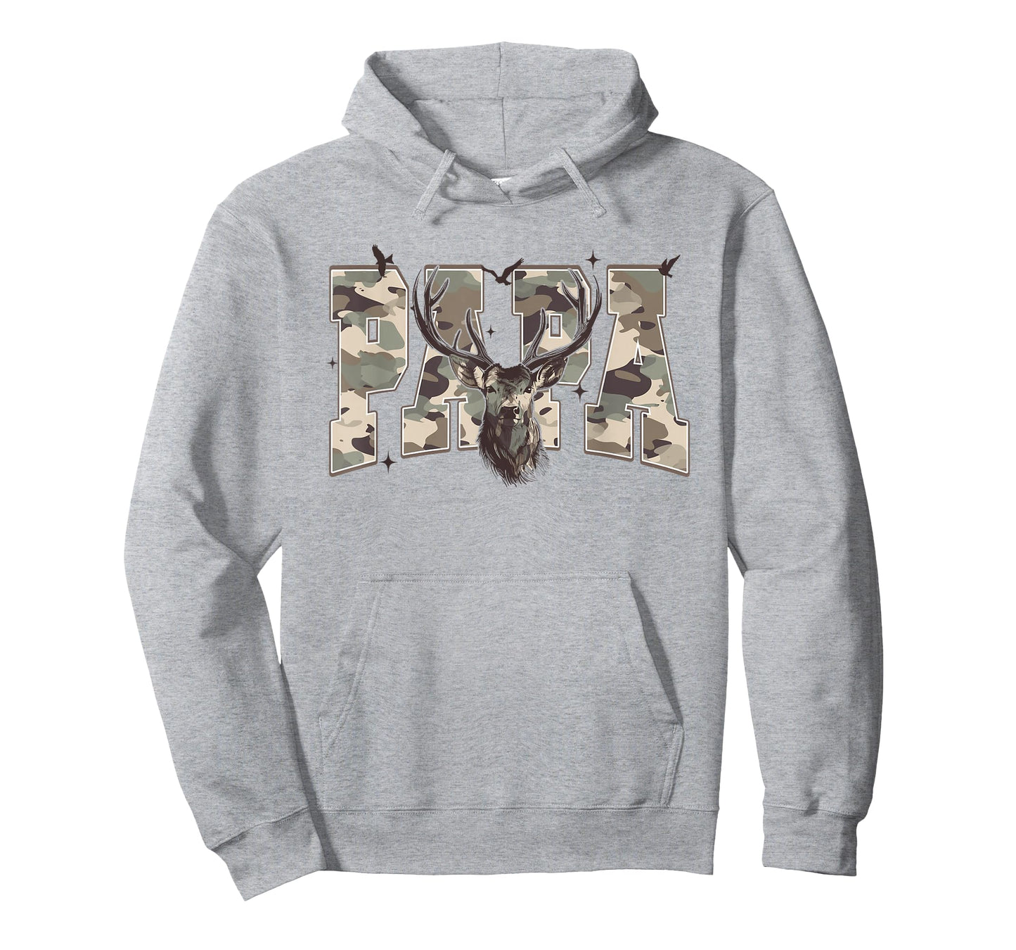 Old School Camo Papa Hunting, Camouflage Deer Father's Day T-Shirt