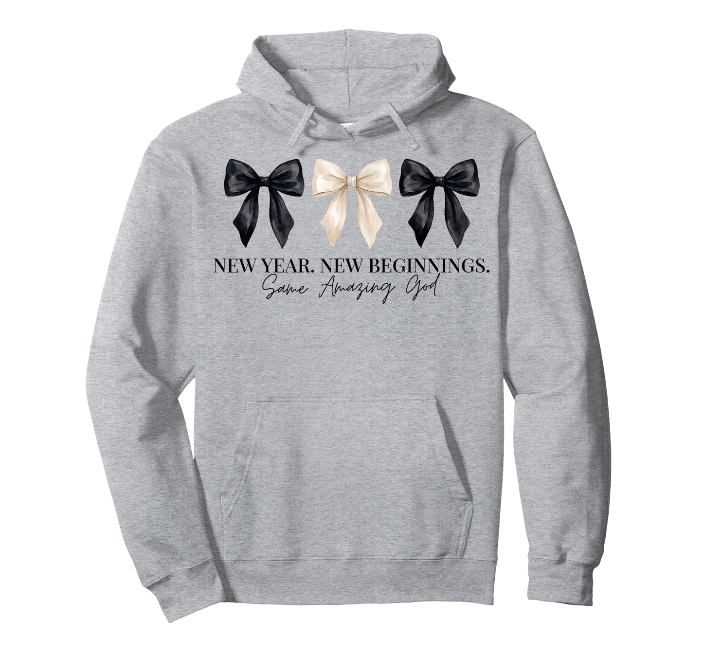 New Year New Beginnings Same Amazing God Coquette Bow T-Shirt