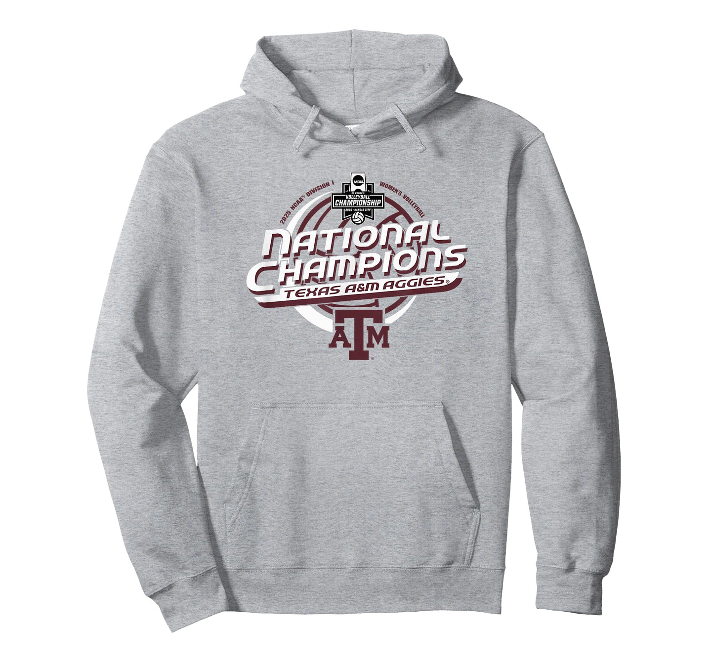 Texas A&M Aggies National Champs 2025 Volleyball Gray T-Shirt