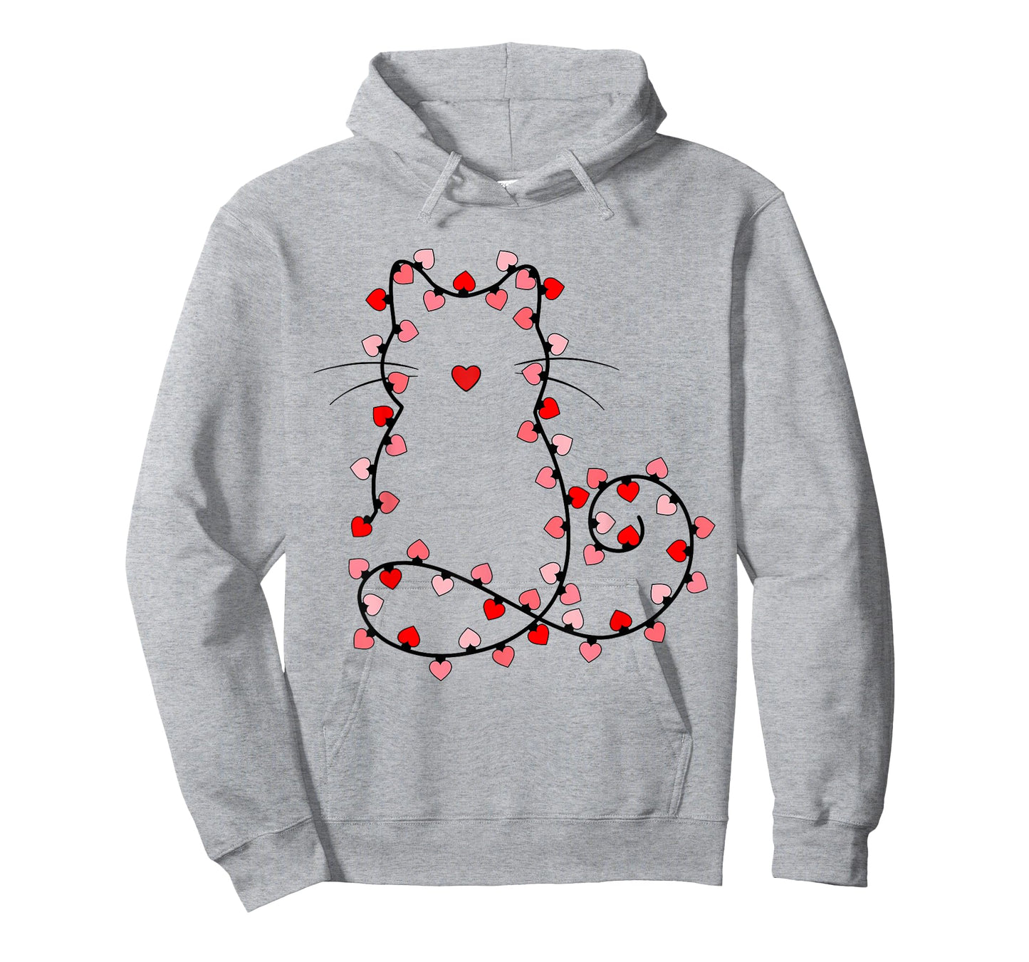 Cute Valentine Lights Cat Heart Love Valentines Day Girly T-Shirt
