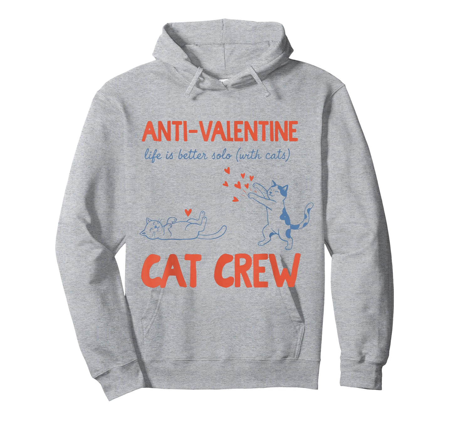 Anti Valentine Cat Crew Funny T-Shirt