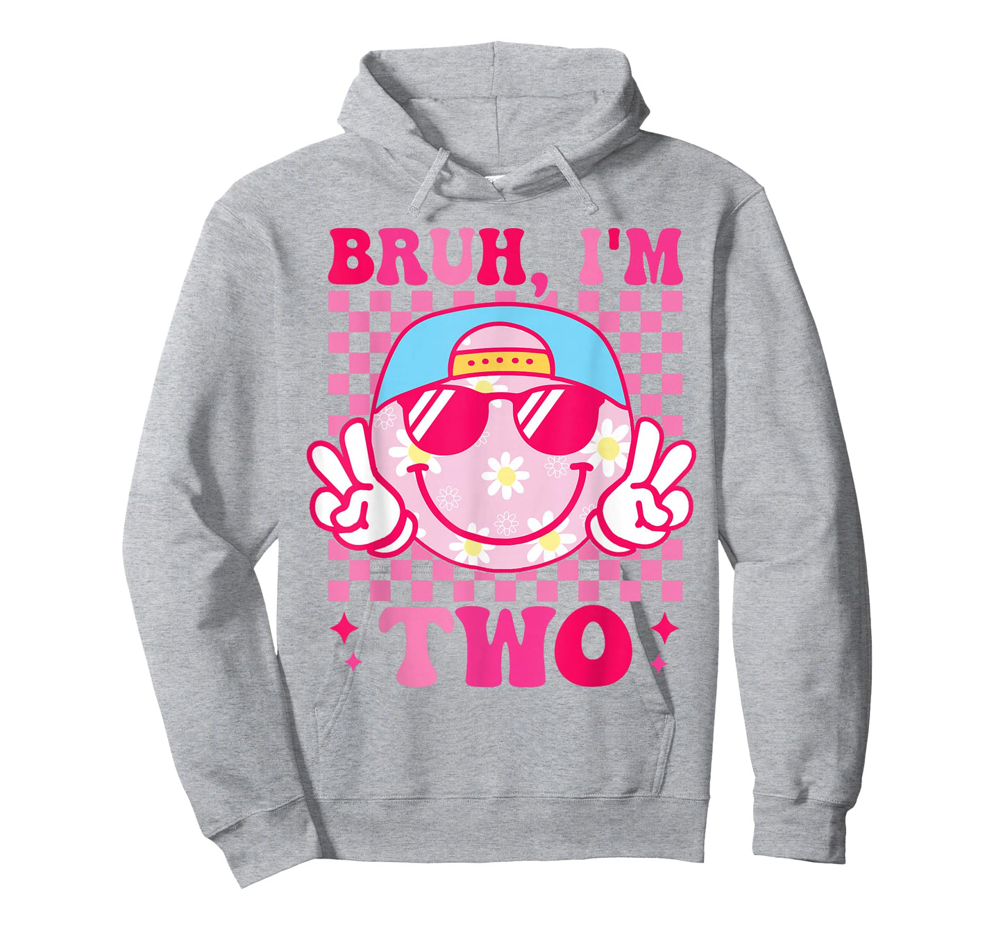 Bruh I'm Two 2 2nd Birthday Girls Groovy 2 Years Old T-Shirt