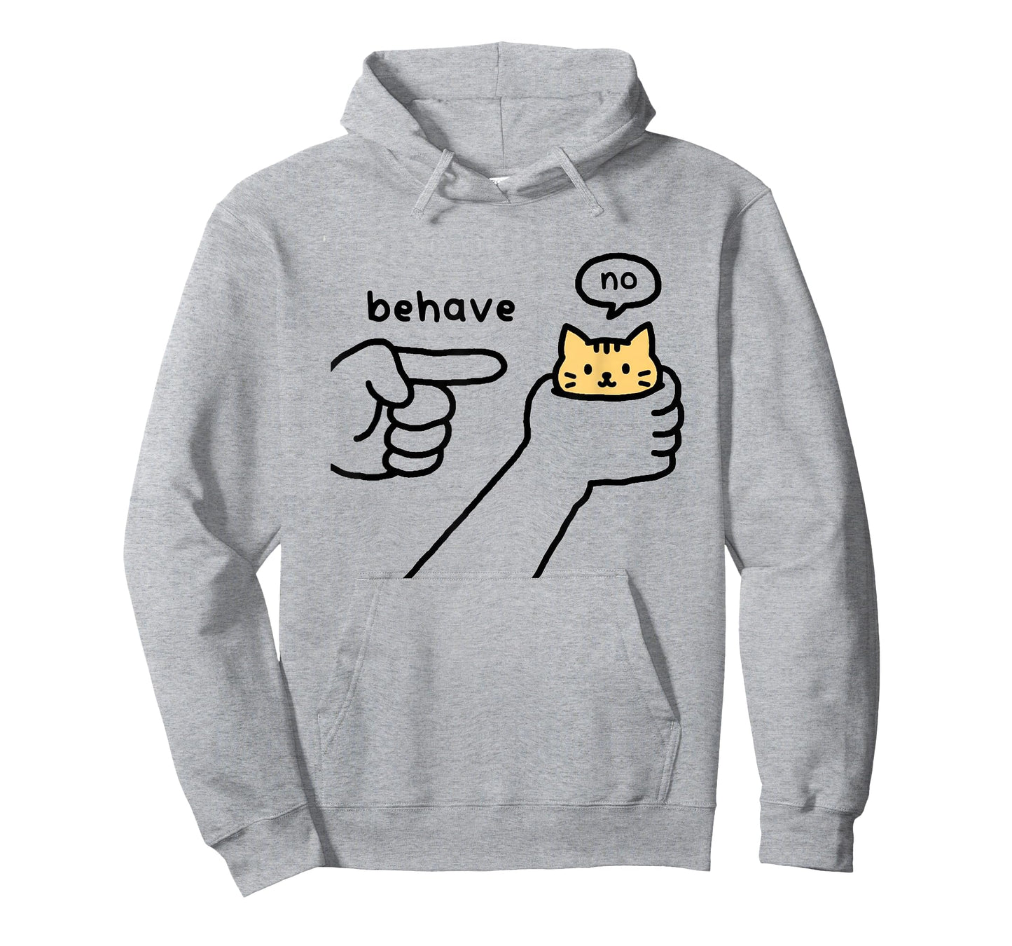 Funny Cat Behave No Stubborn Meme Cartoon T-Shirt