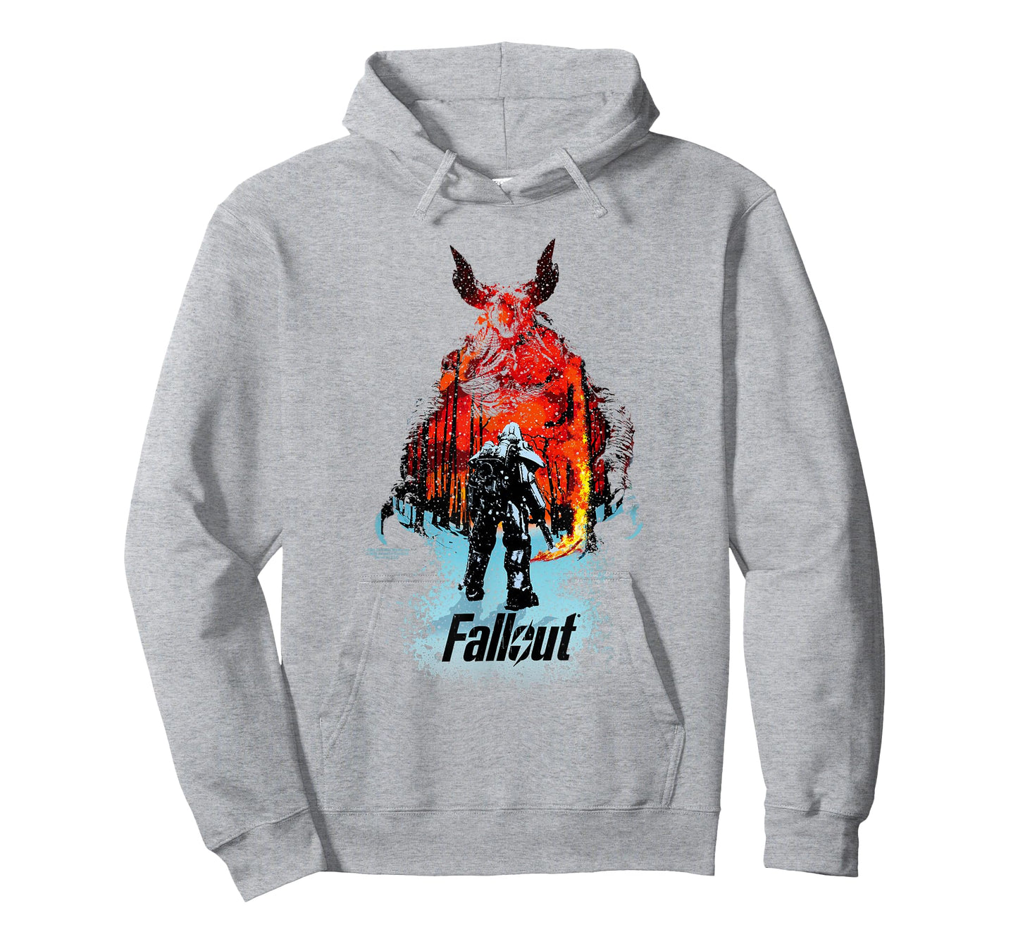Fallout TV Series Deathclaw Flame Scene with Show Logo T-Shirt