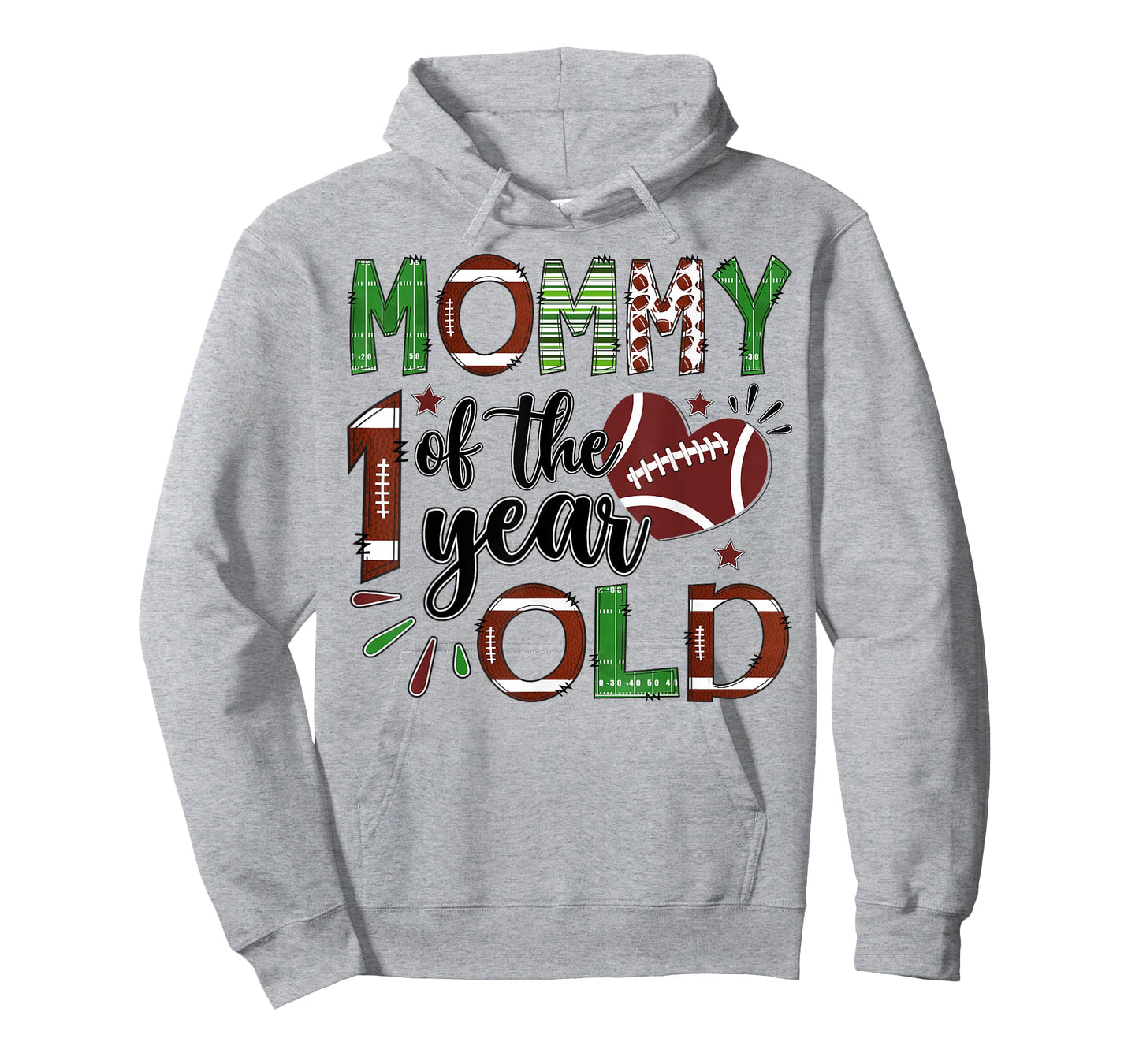 Mommy of The 1 Year Old Football 1st Birthday Boy Matching T-Shirt