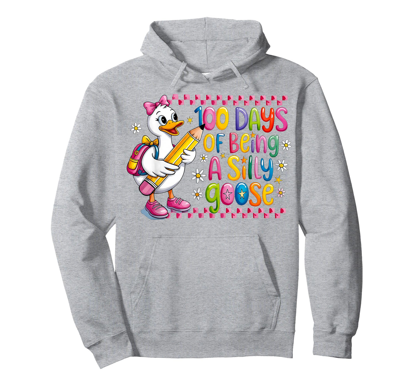 100 Days of School Girls Teacher 100th Day Silly Goose T-Shirt