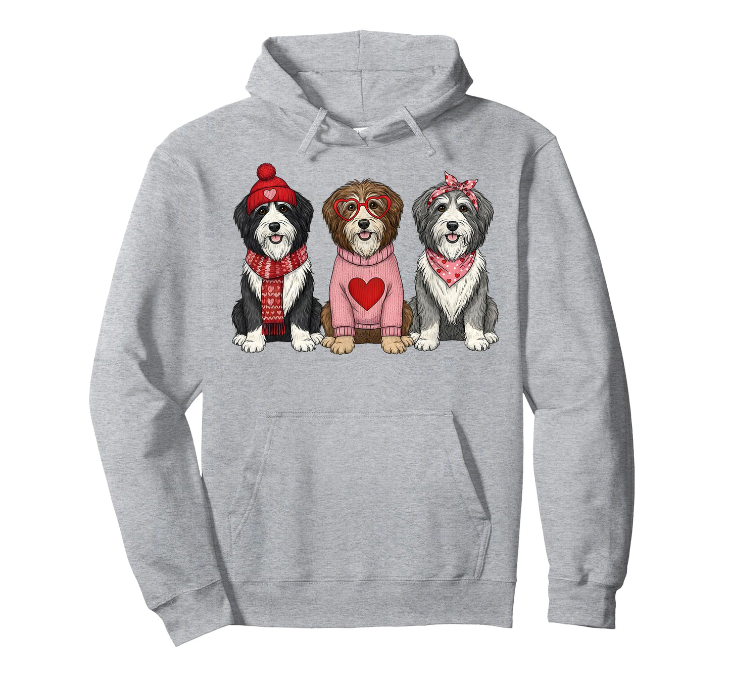 Cute Bearded Collie Valentine Dog T-Shirt