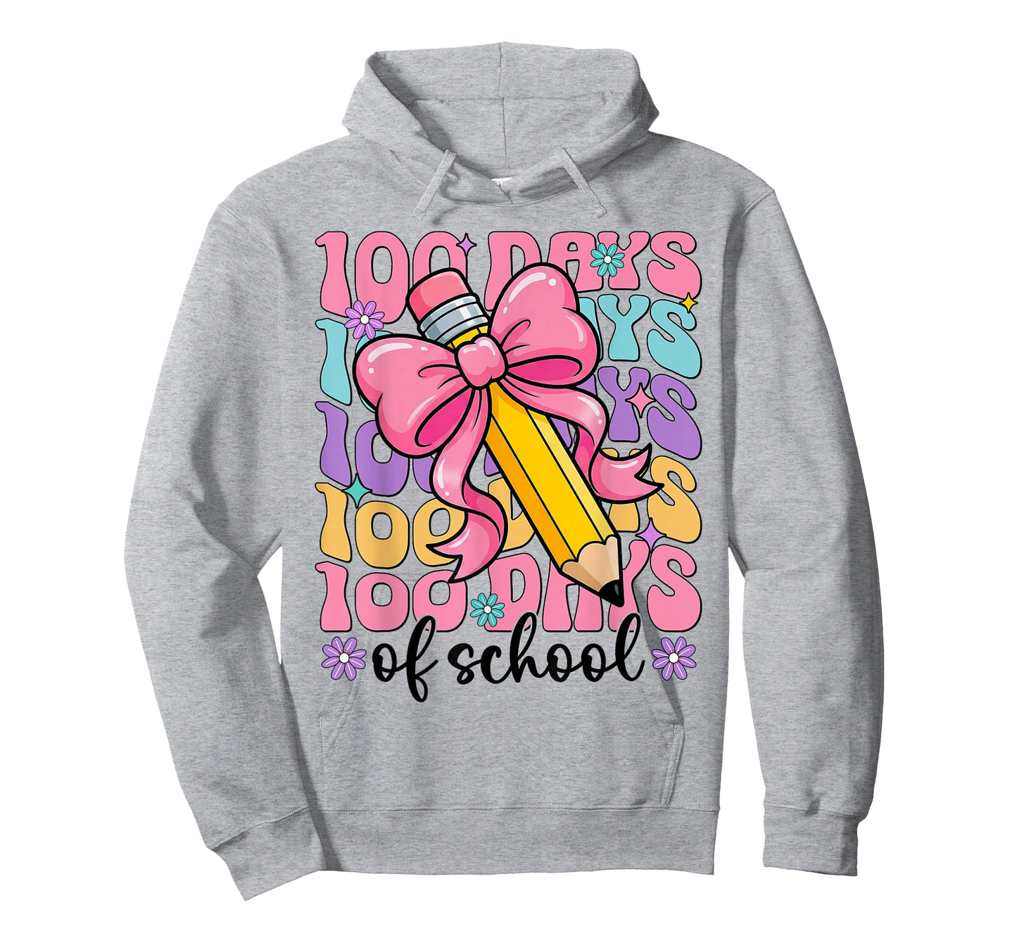 100 Days of School Girls Coquette Bow 100th Day of School T-Shirt