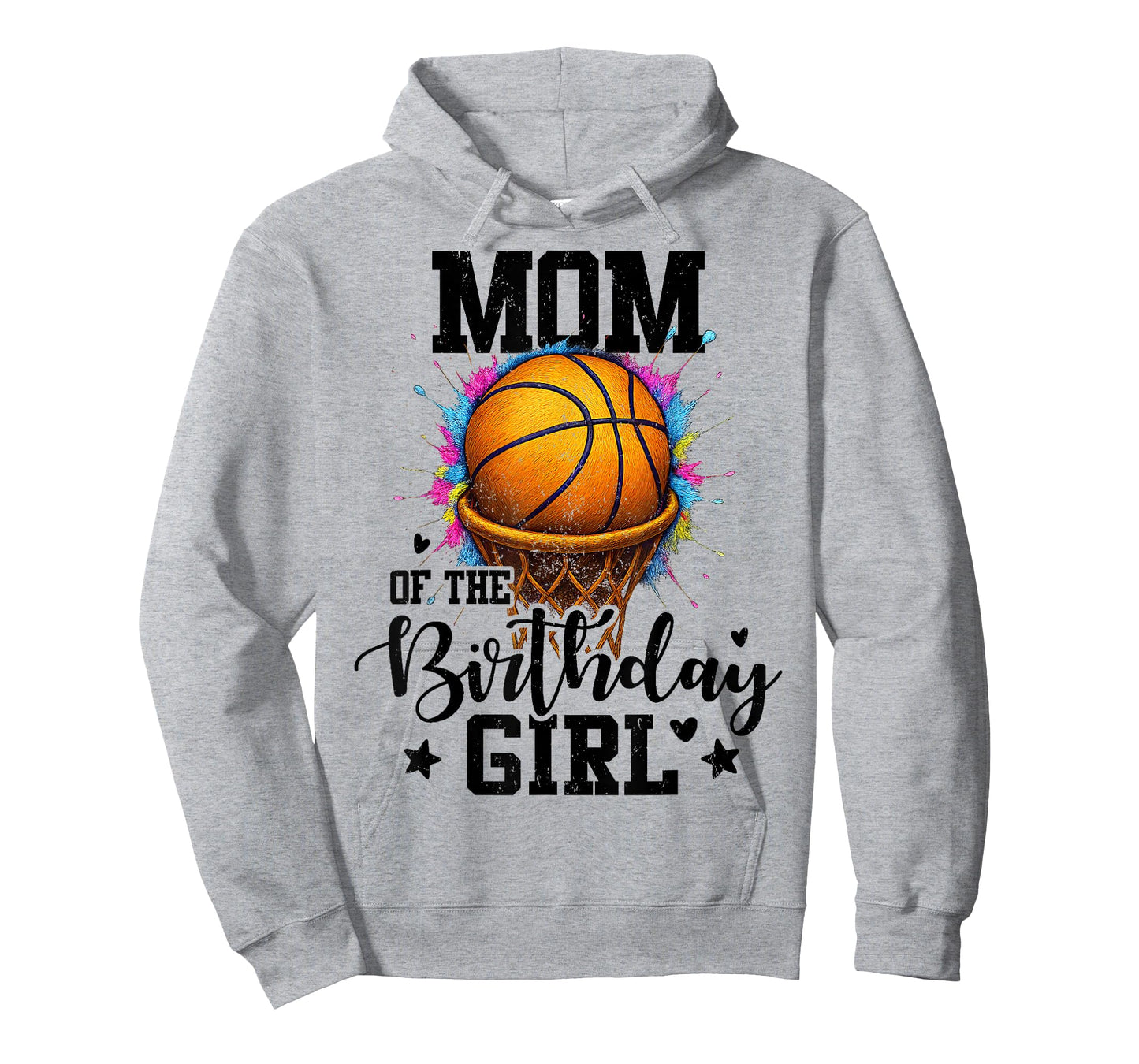 Mom of The Birthday Girl Basketball Colorful Matching T-Shirt