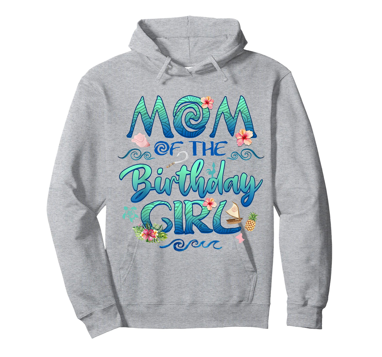Mom of The Birthday Girl Vintage Ocean Family Birthday Girls T-Shirt