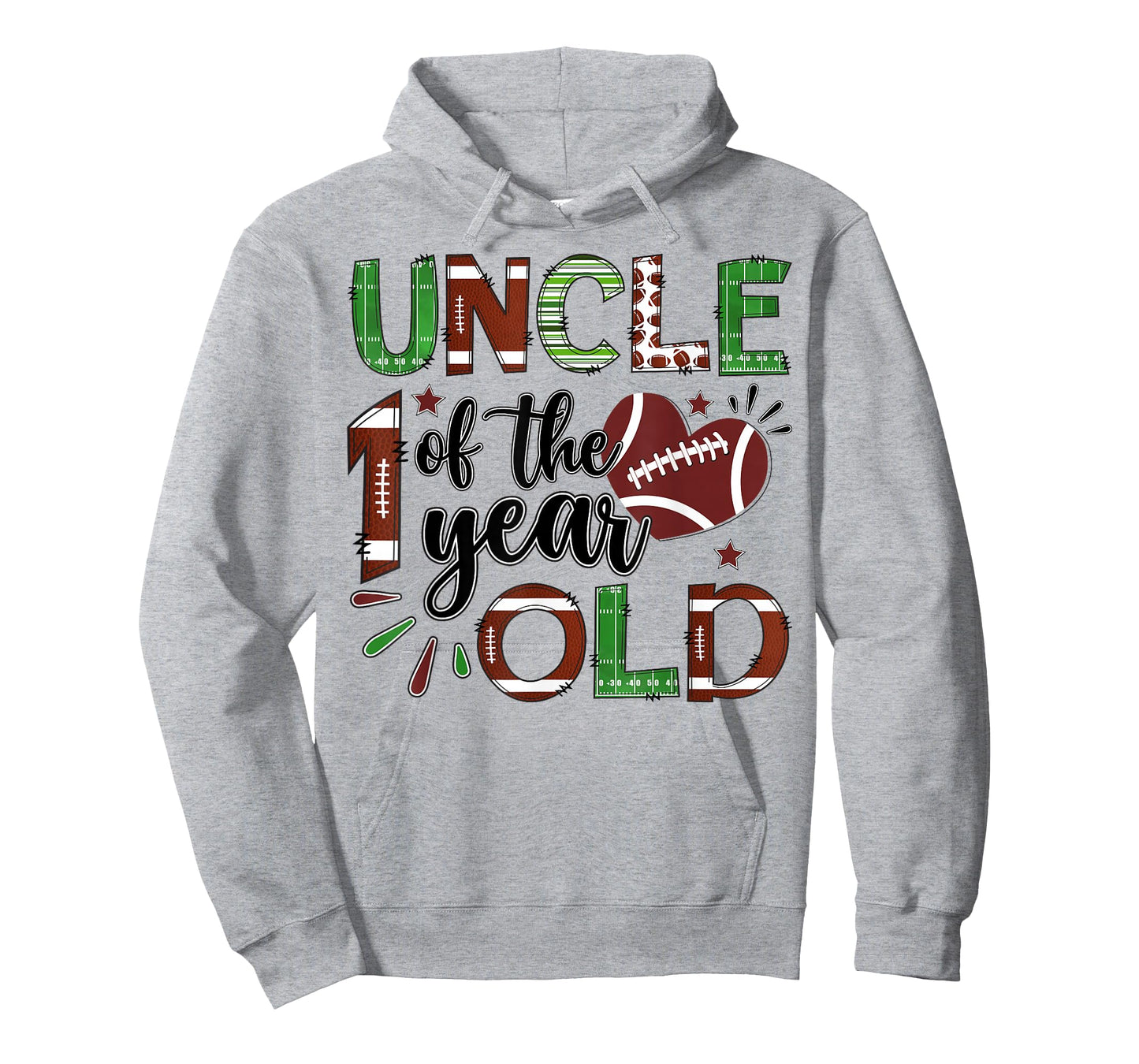 Uncle of The 1 Year Old Football 1st Birthday Boy Matching T-Shirt