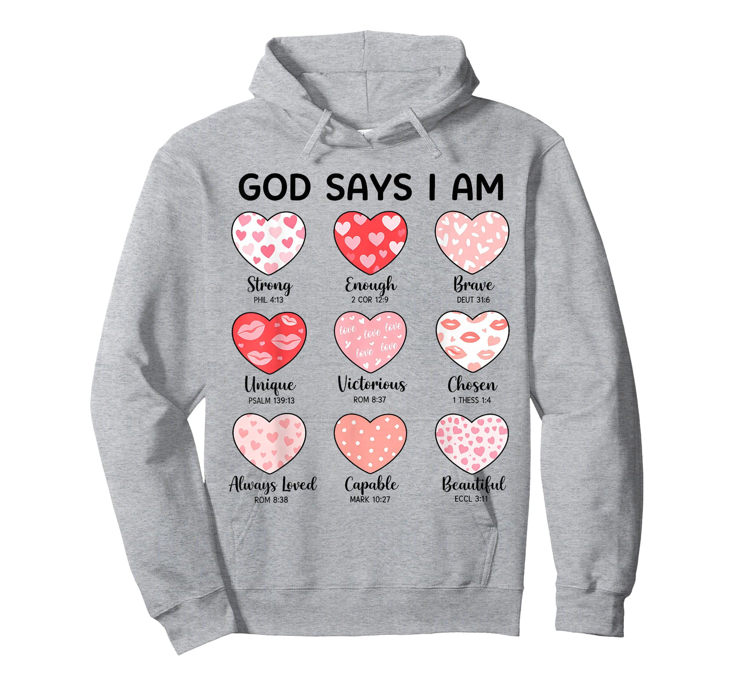 God Says I Am Christian Faith Heart Valentine Jesus Girls T-Shirt