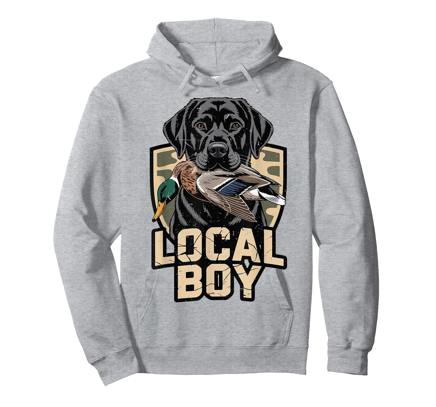 Local Boy Camo Duck Hunting Black Lab Dog Youth Boy Toddler T-Shirt