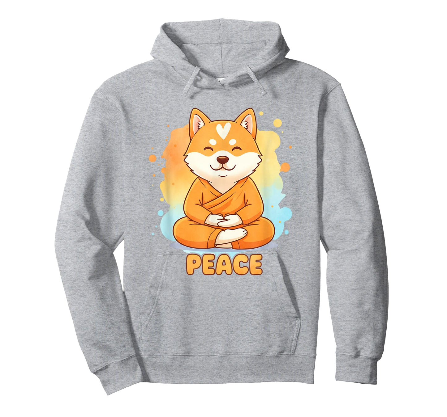 Peace Dog Walking Monks Minimalist Zen Art T-Shirt