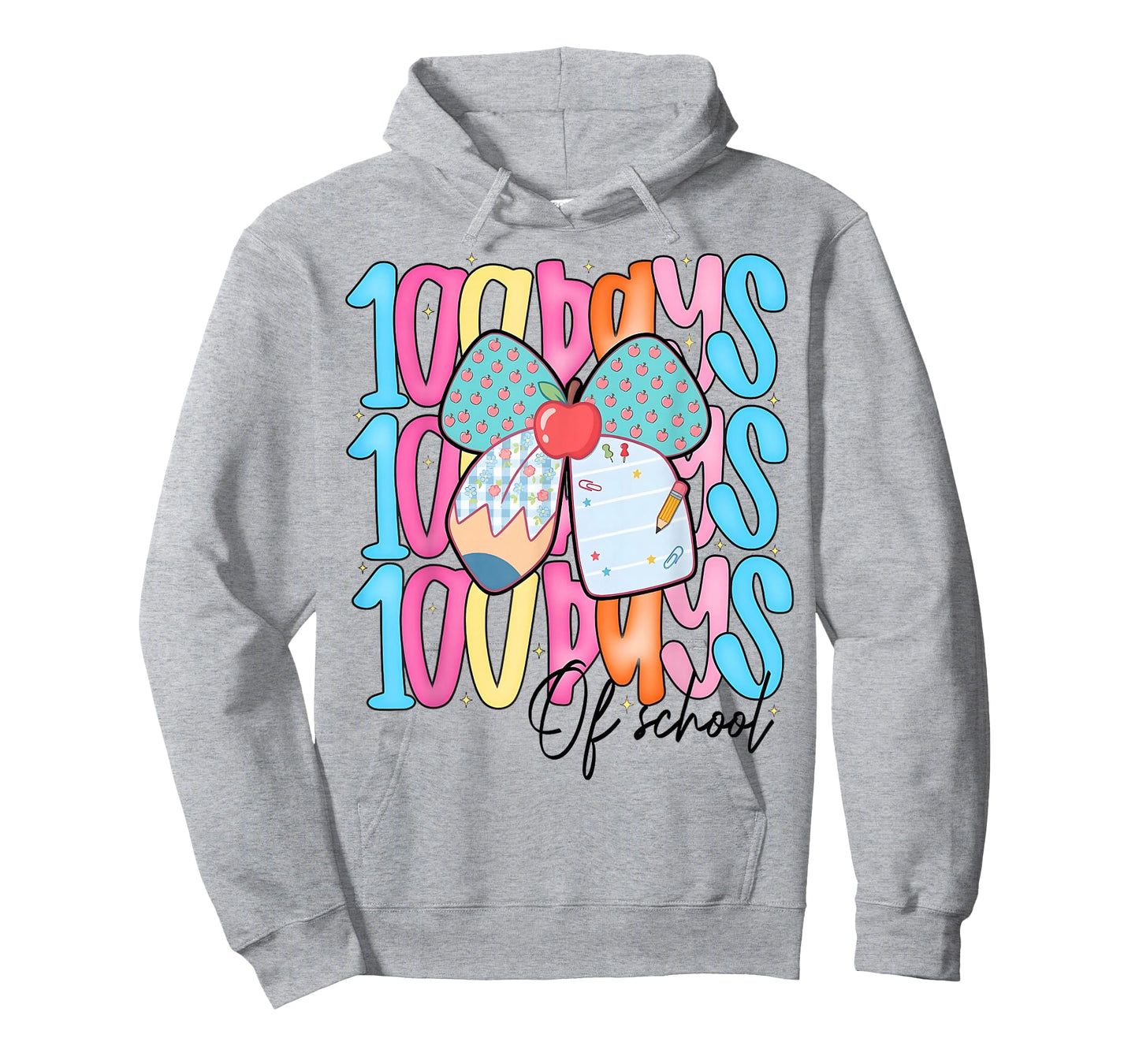 100 Days of School Coquette Pencil Bow Girl Women Teacher T-Shirt