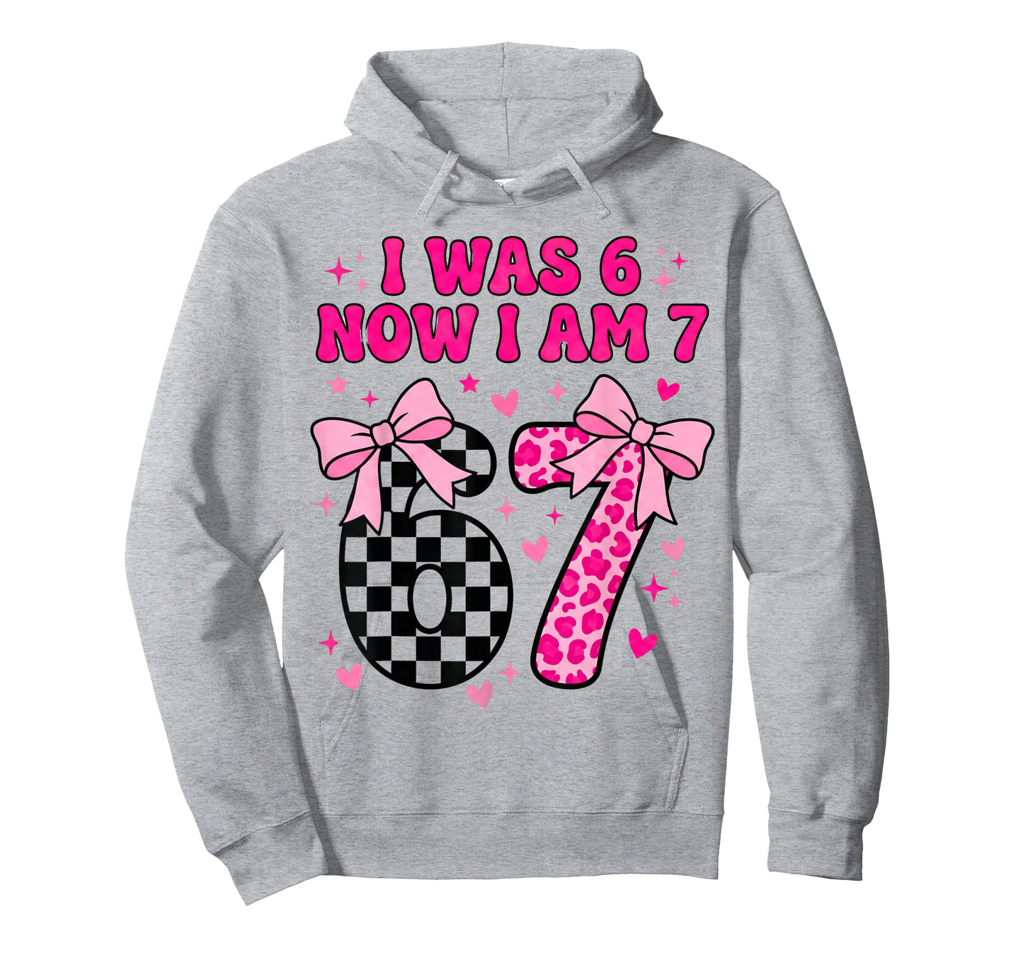 7th Birthday Girl I was Six Now I'm Seven Years Old Bday T-Shirt
