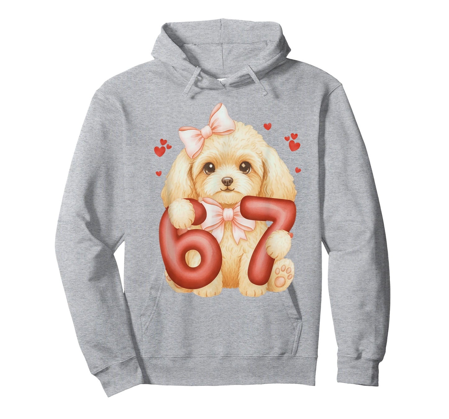 Cute Coquette Poddle Dog 67 Meme Six Seven Love Girl Women T-Shirt