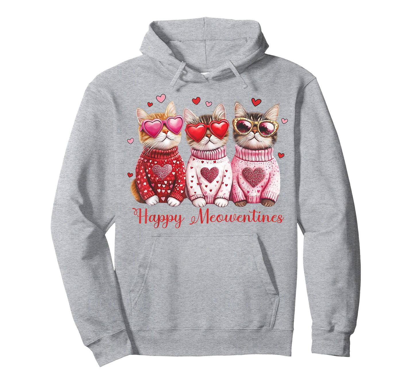 Valentine Cat Happy Meowentines Heart Valentines Cat Lover T-Shirt