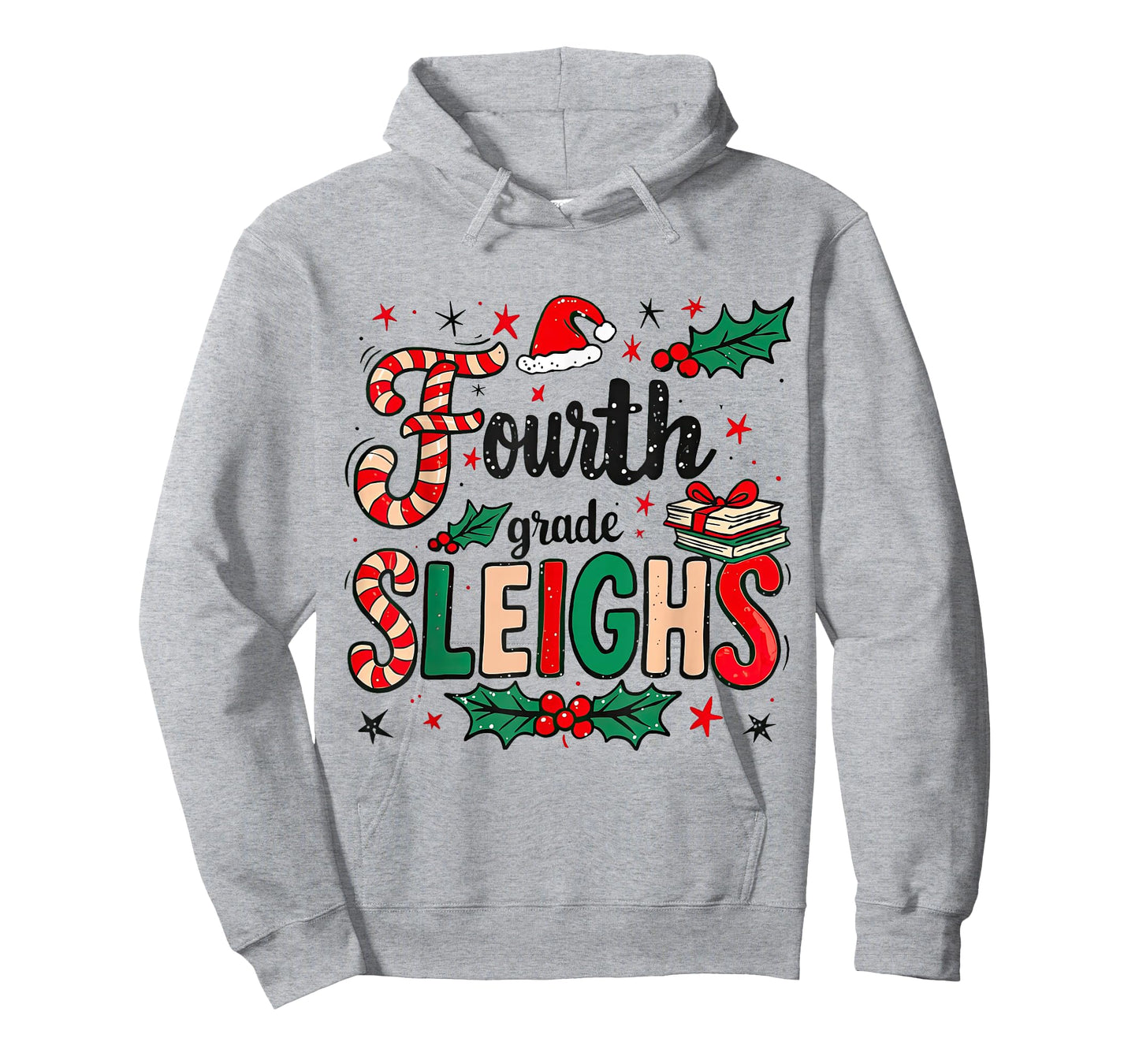Fourth Grade Sleighs Funny Christmas Teacher T-Shirt