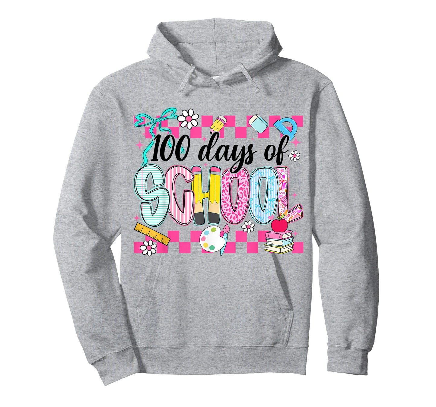 100 Days of School Preppy 100th Day of School Teacher Kids T-Shirt