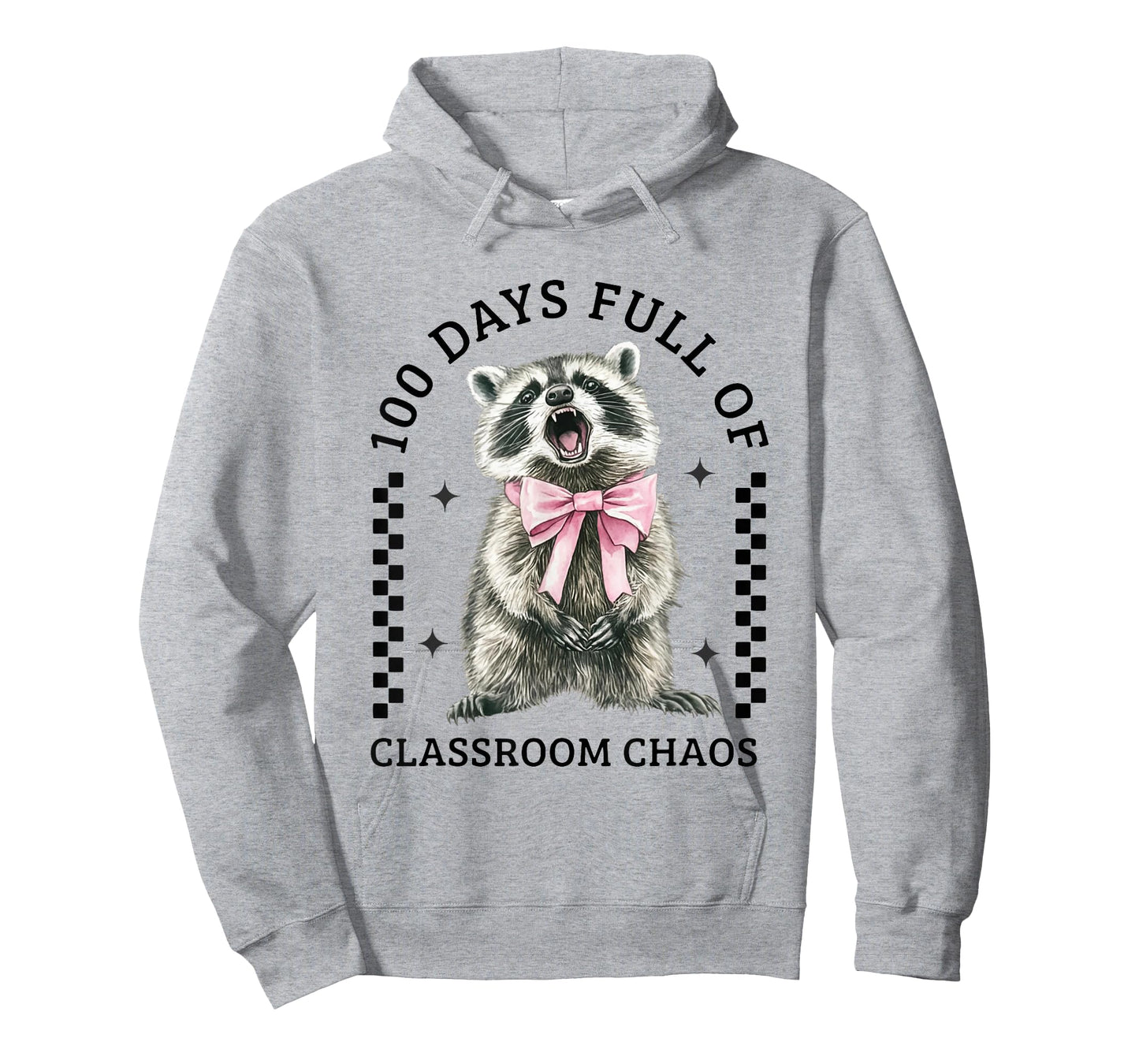 100 Days Full of Classroom Chaos Raccoon 100th Day of School T-Shirt