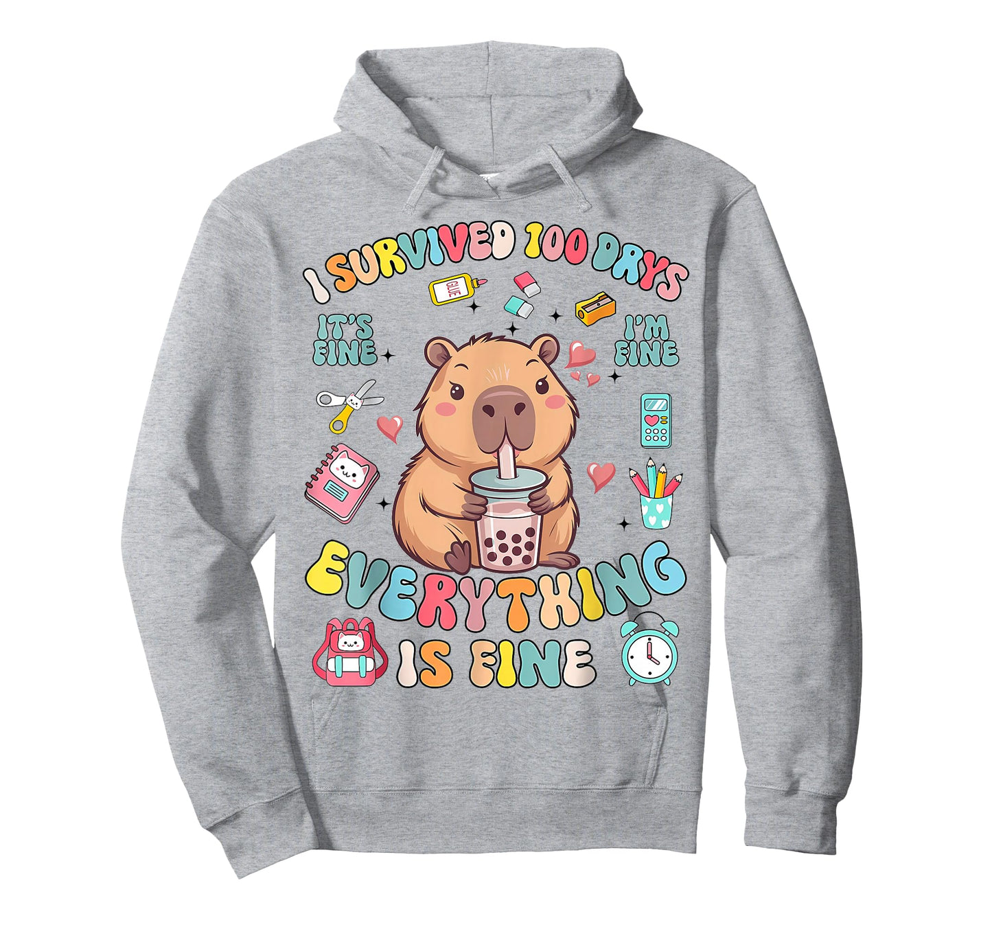 I Survived 100 Days of School Everything I'm Fine T-Shirt