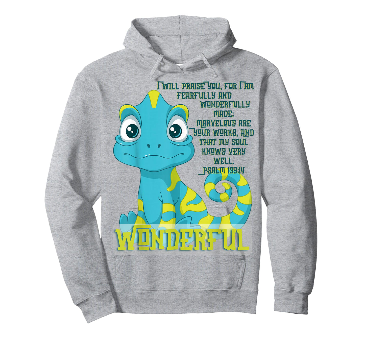 Wonderfully Made Lizard Psalm 139:14 Christian Faith Design T-Shirt