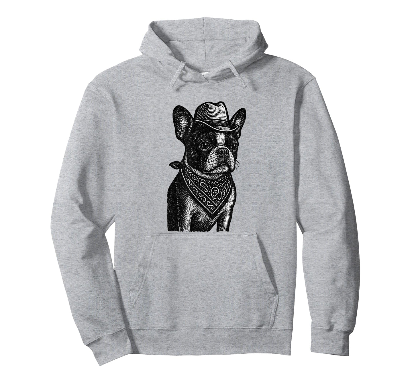 Boston Terrier Dog Cowboy Bandana Funny T-Shirt