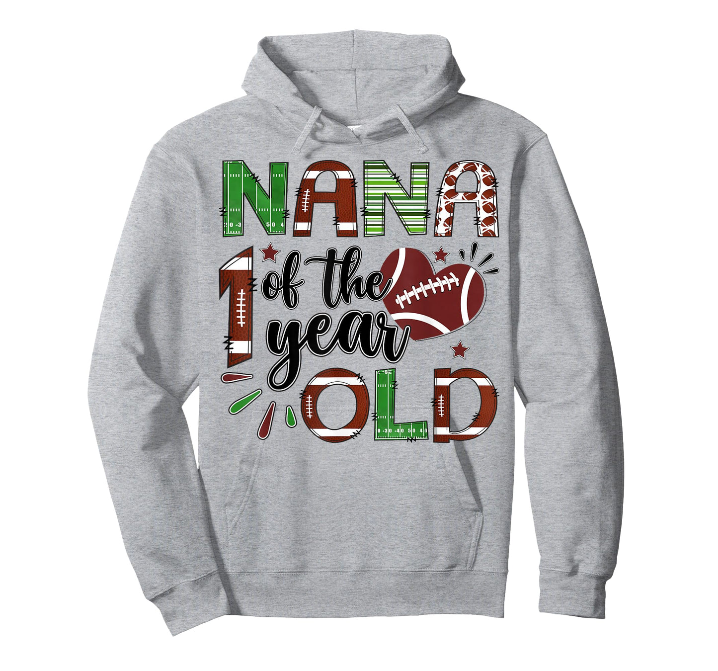 Nana of The 1 Year Old Football 1st Birthday Boy Matching T-Shirt