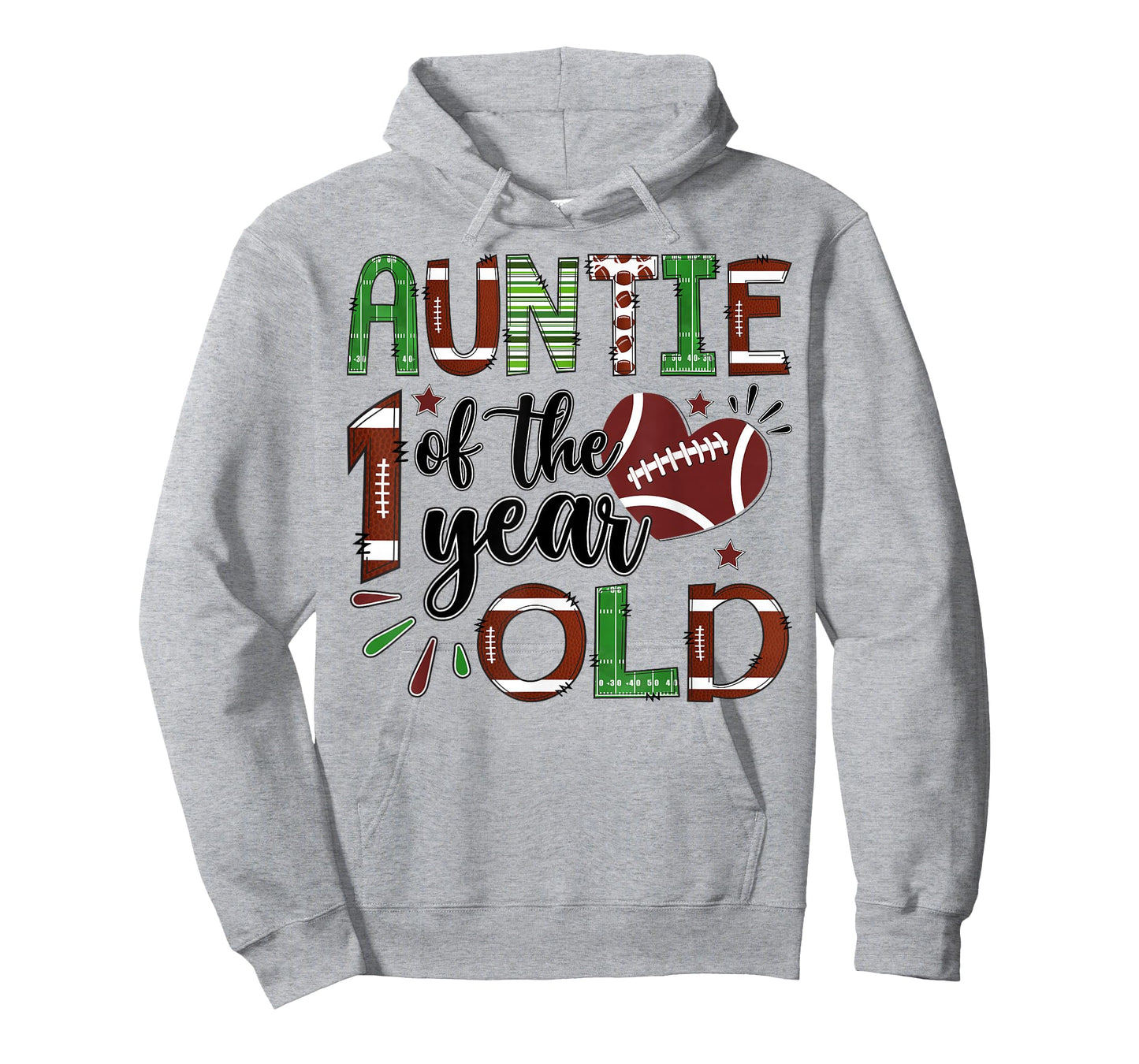 Auntie of The 1 Year Old Football 1st Birthday Boy Matching T-Shirt