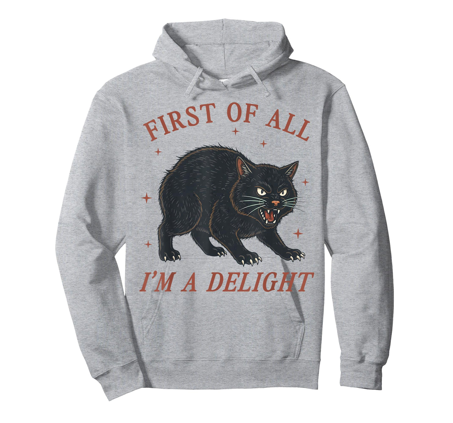 First of All I'm a Delight Roaring Black cat Men Women Kids T-Shirt