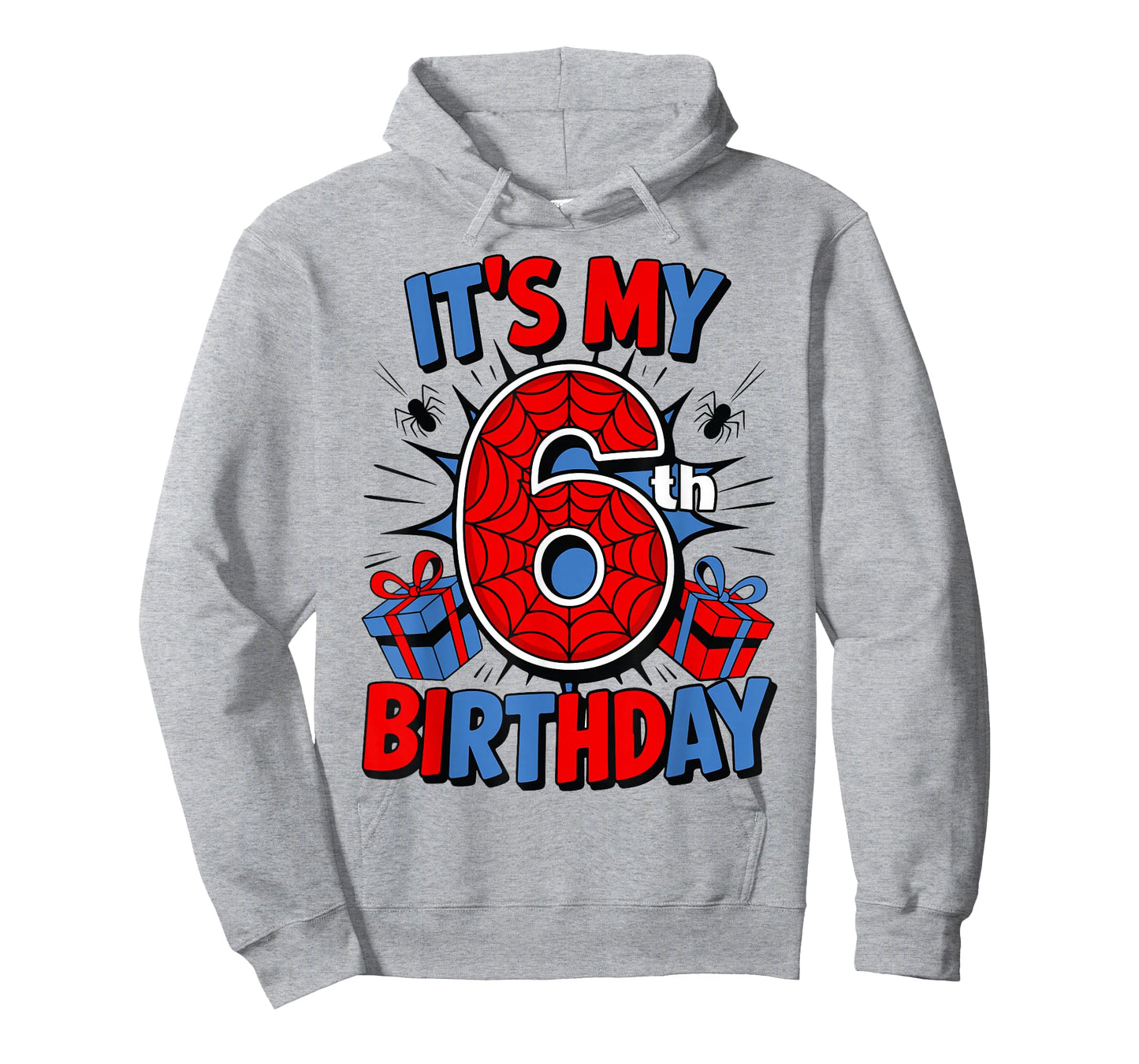 It's My 6th Birthday Spider Theme Party 6 Year Old Boys Kids T-Shirt