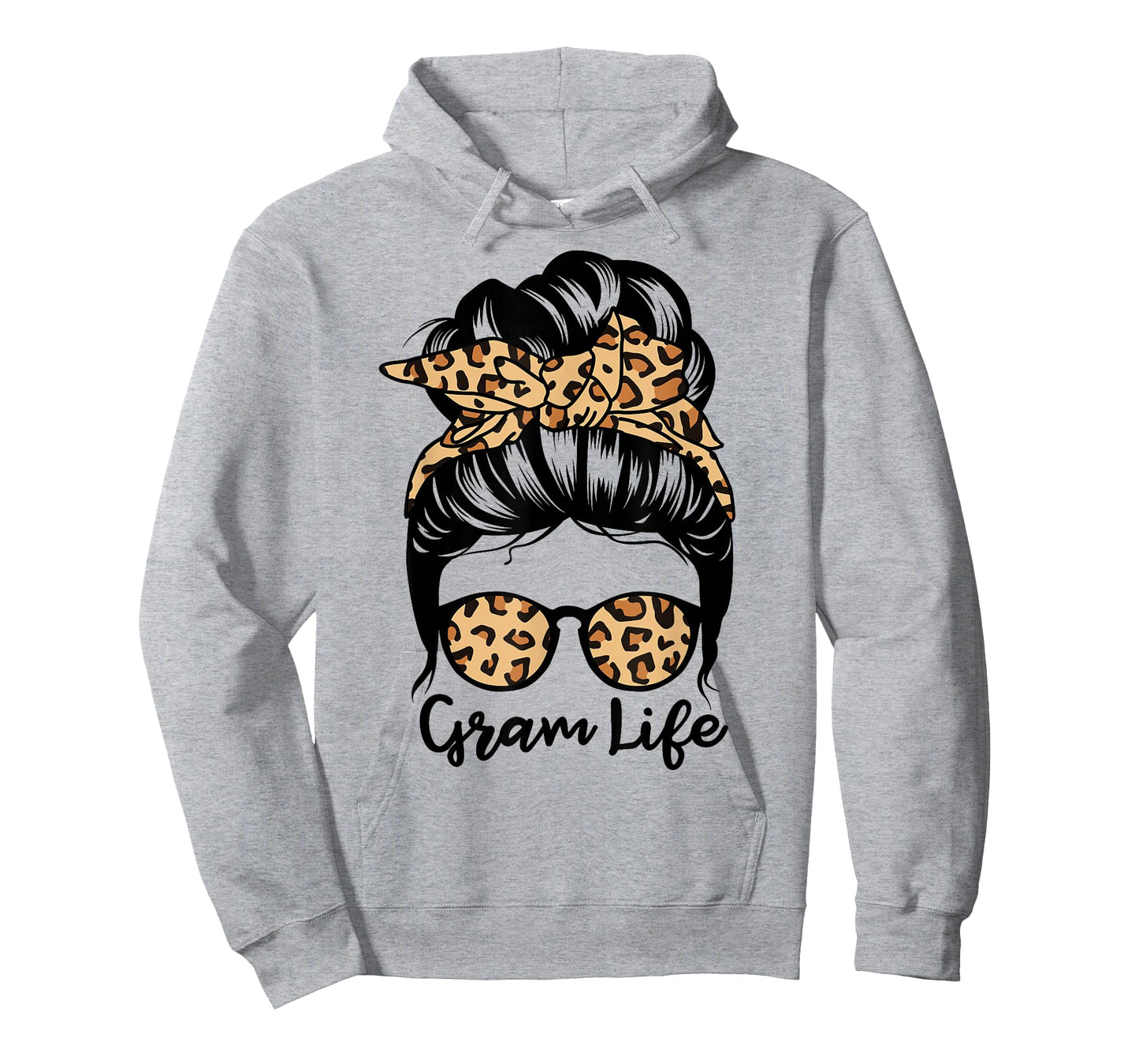 Gram Life Messy Bun Hair Funny Grandma T-Shirt