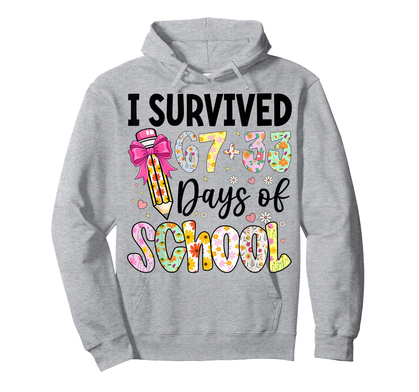 I Survived 67+33 Day of School Teacher 100 Days of School T-Shirt