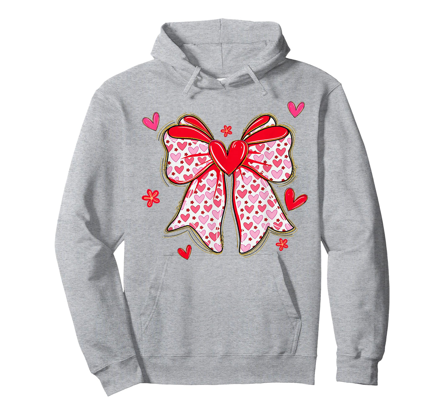 Valentines Day Hearts Coquette Bow Women Girls T-Shirt