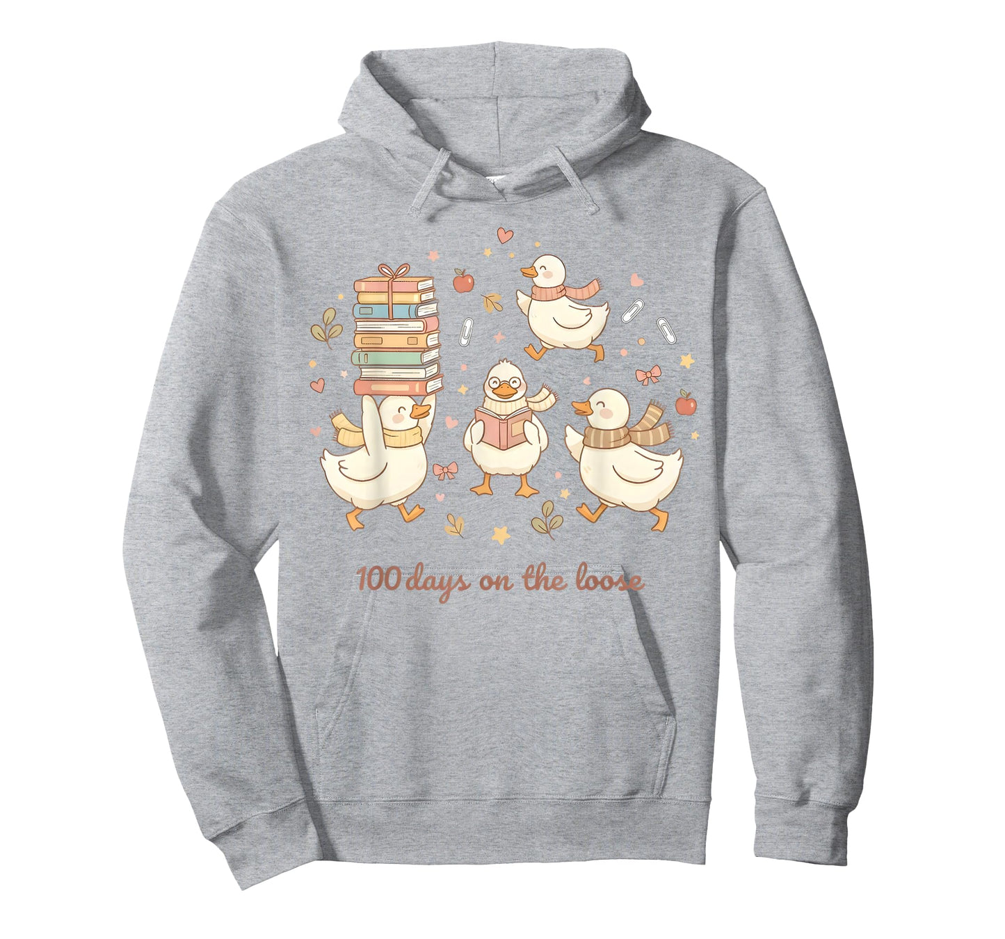 100 Days on The Loose Funny Goose 100th Day of School Kids T-Shirt