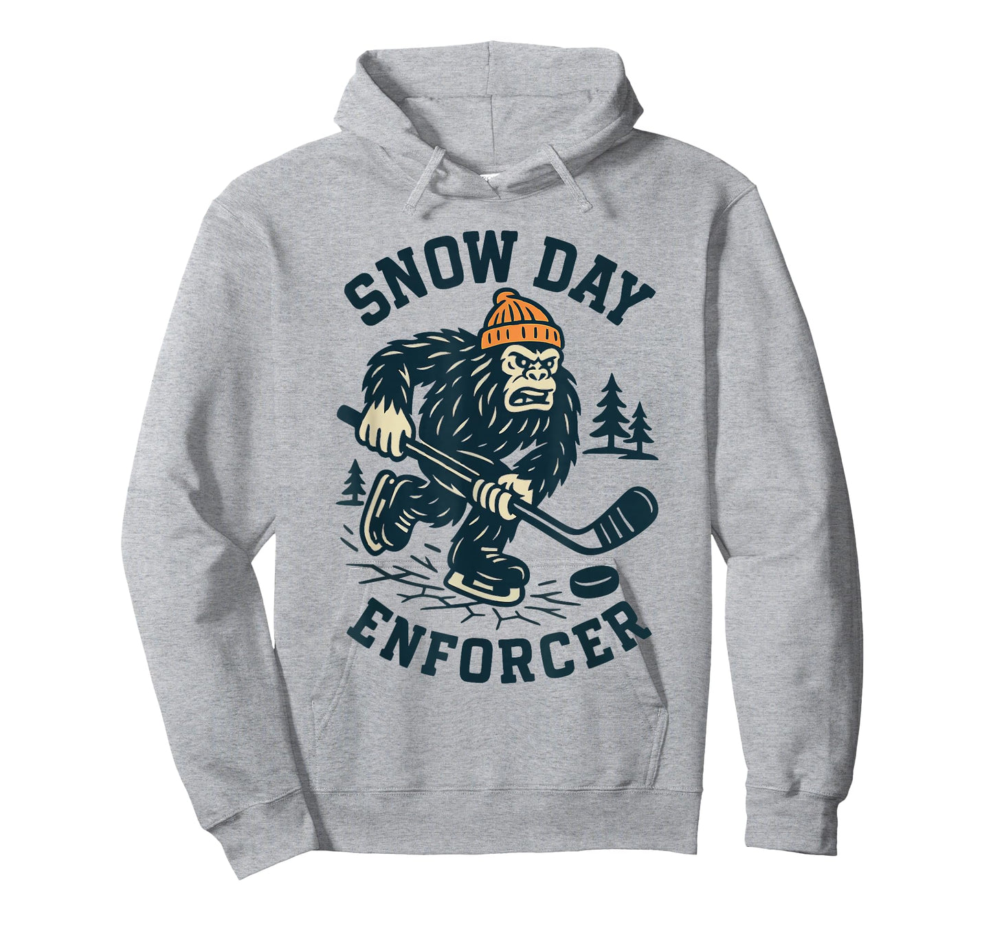 Snow Day Enforcer Abominable Snowman Hockey Player T-Shirt