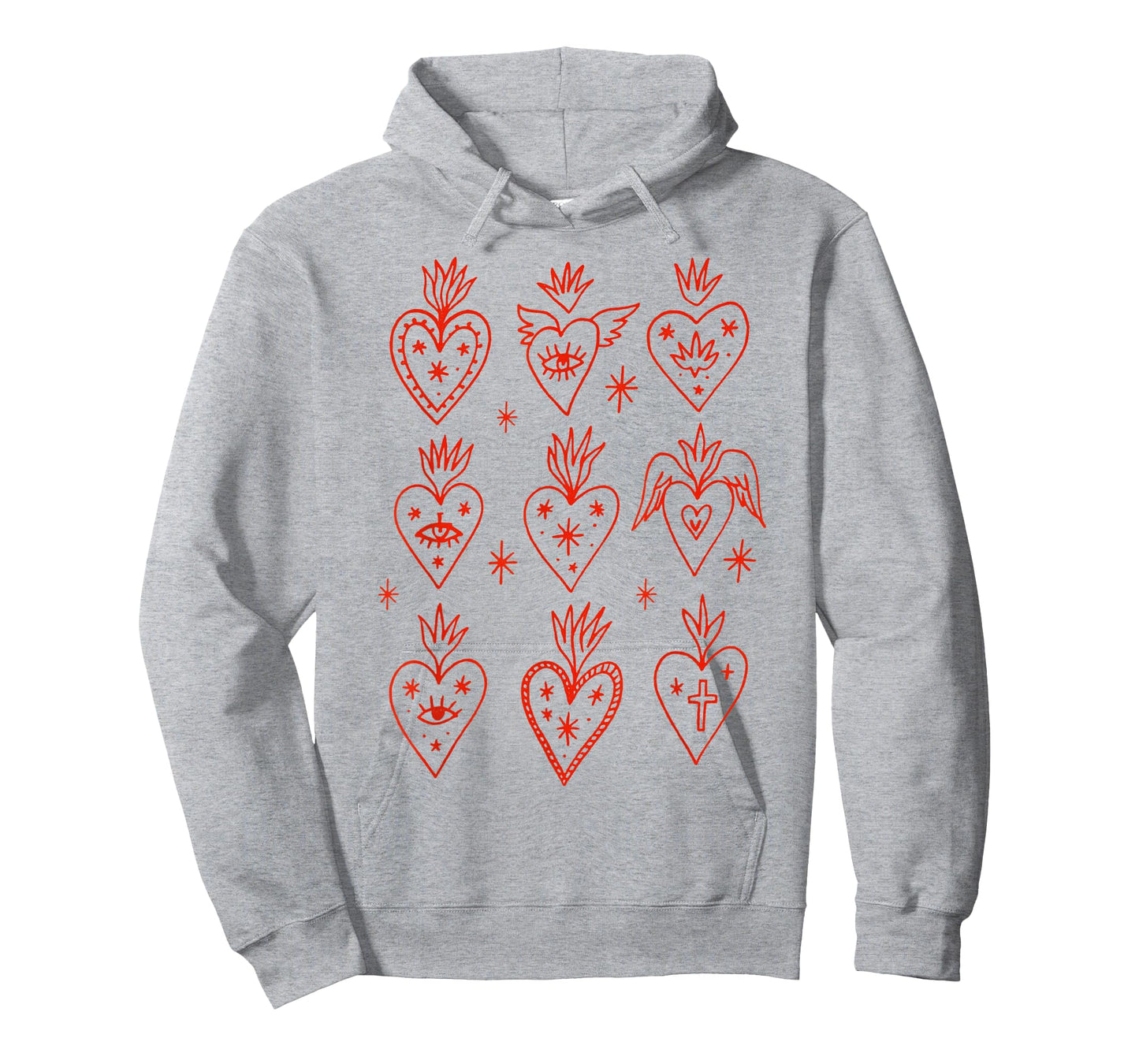 Valentine’s Day Mexican Milagro Gothic Goth Sacred Hearts T-Shirt
