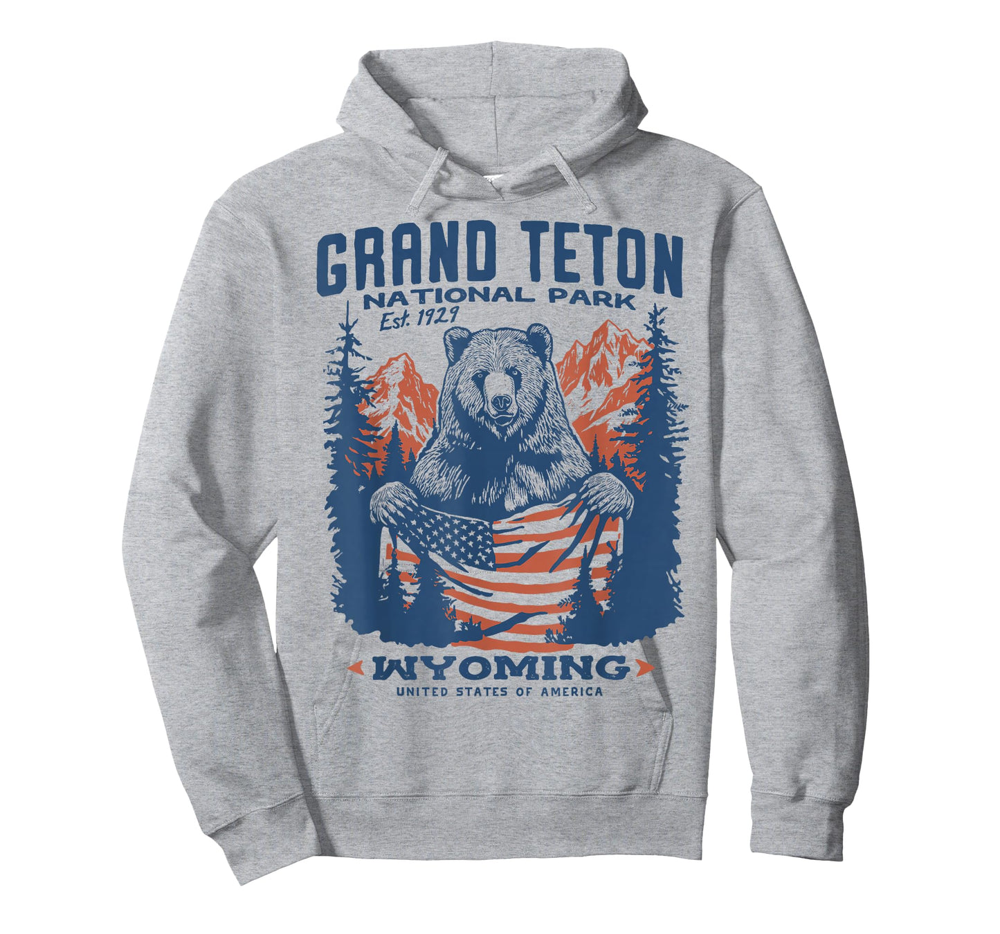 Patriotic Grand Teton Park Bear Flag T-Shirt