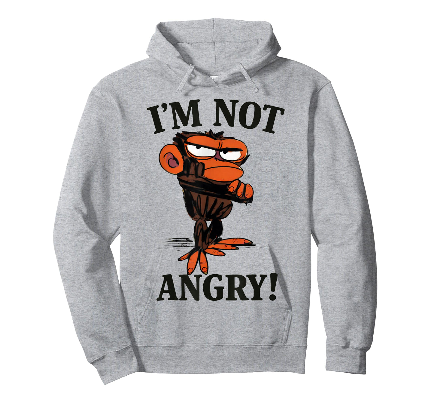 Humor I'm Not Angry Grumpy Funny Monkey Meme T-Shirt
