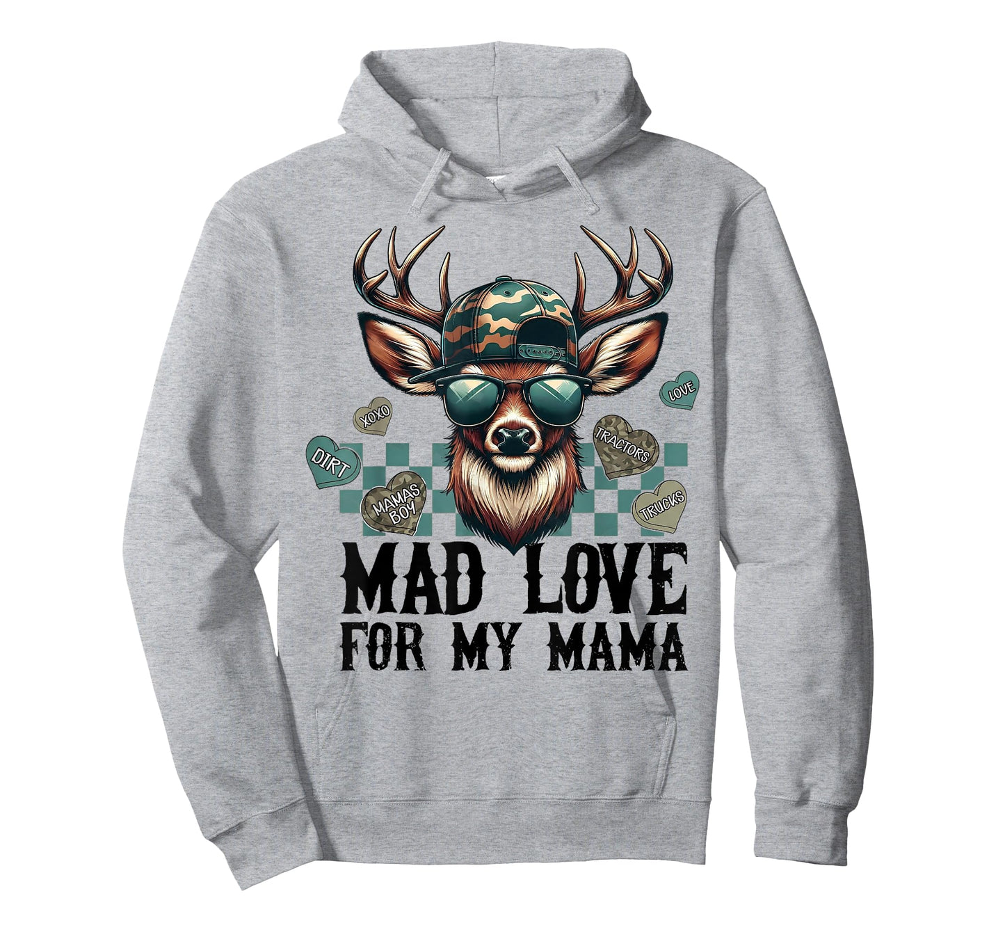 Mad Love for My Mama Deer Head Valentines Day Hunting Season T-Shirt