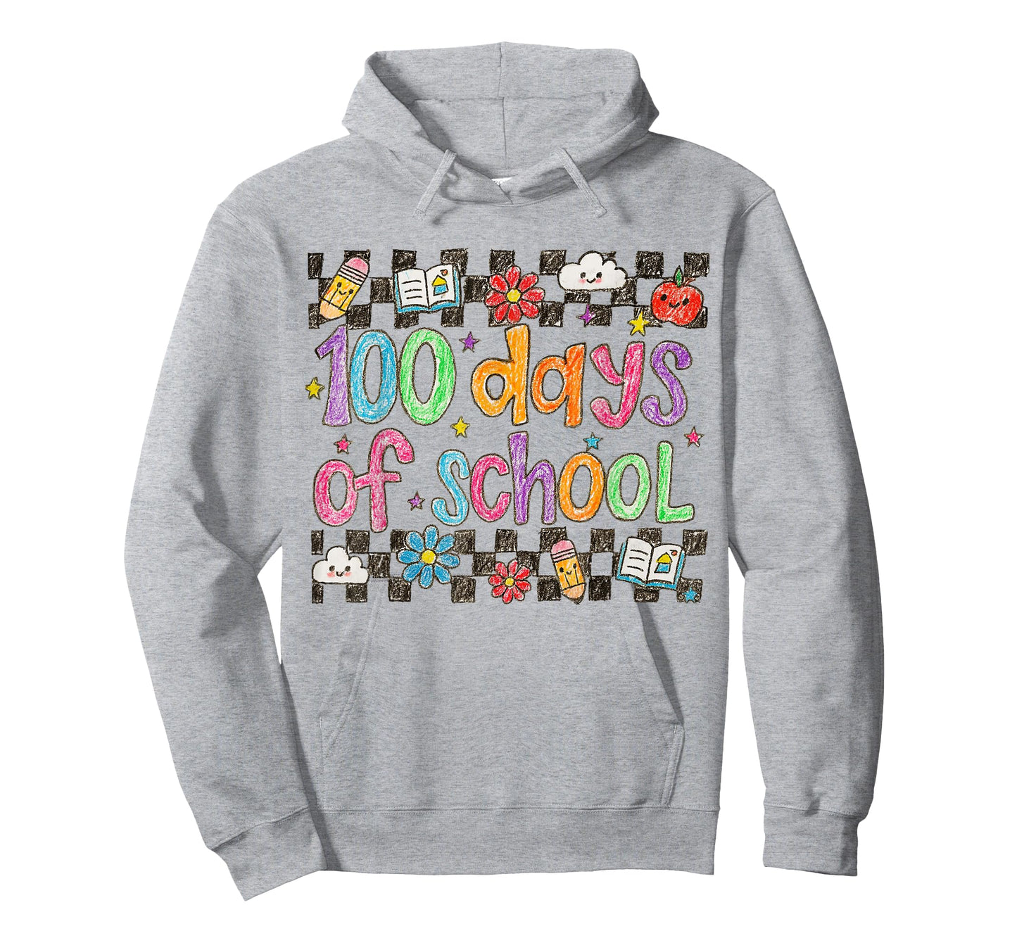 100 Days of School Crayon Handwriting Style Teacher T-Shirt