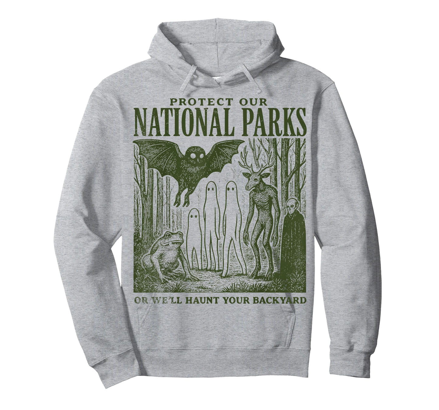 Protect Our National Parks Mothman Cryptid Weirdcore Horror T-Shirt