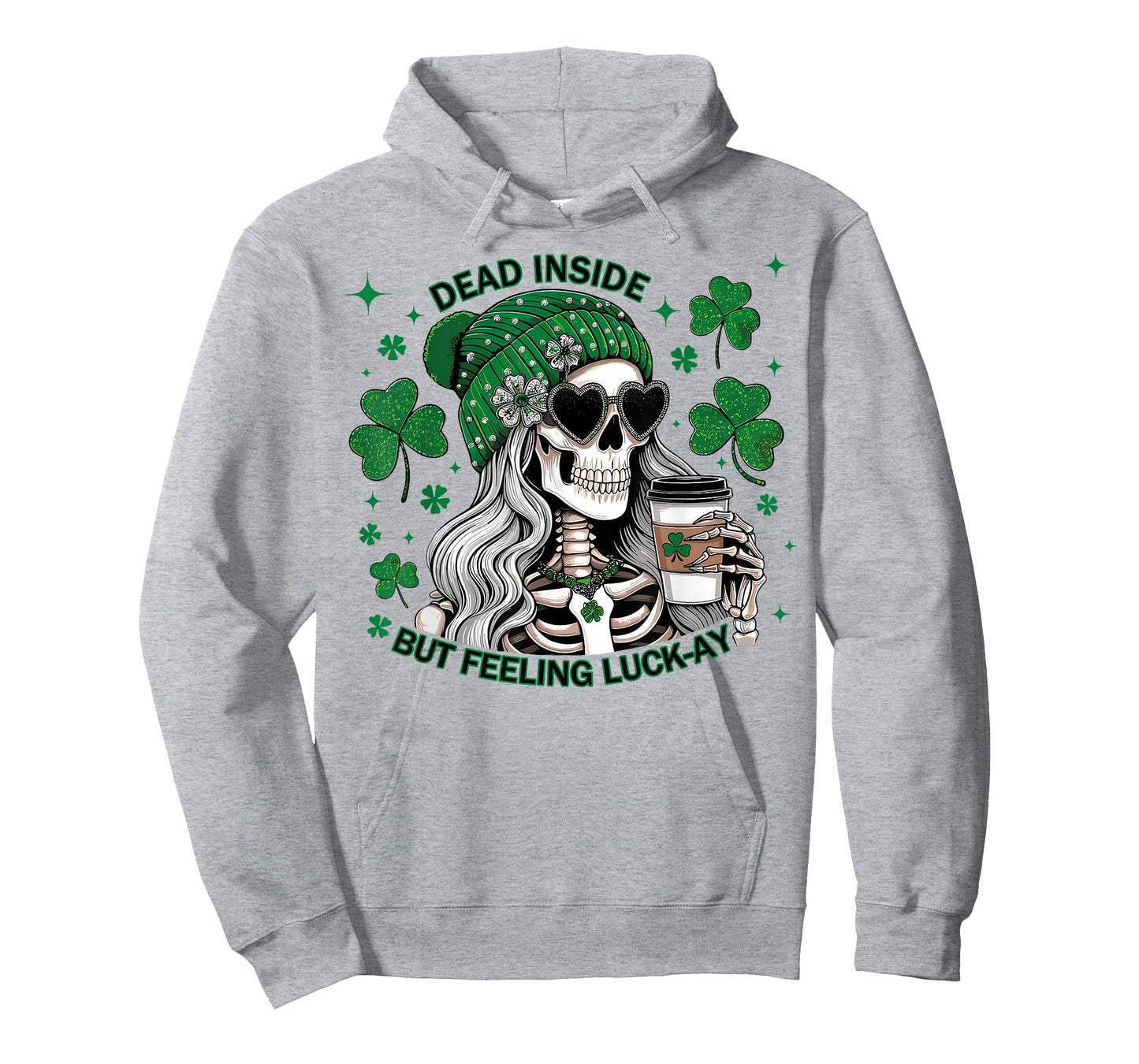 Irish Skeleton Dead Inside Coffee St Patricks Day T-Shirt