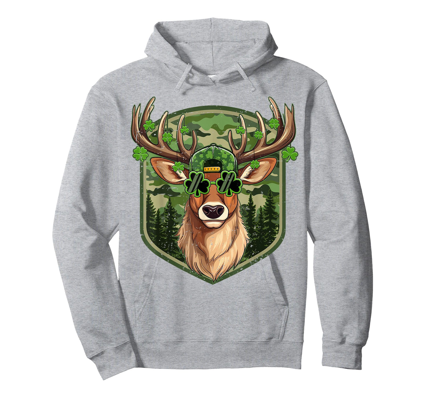 St Patricks Day Buck Camo Deer Retro Hunting Boys Cap Men T-Shirt