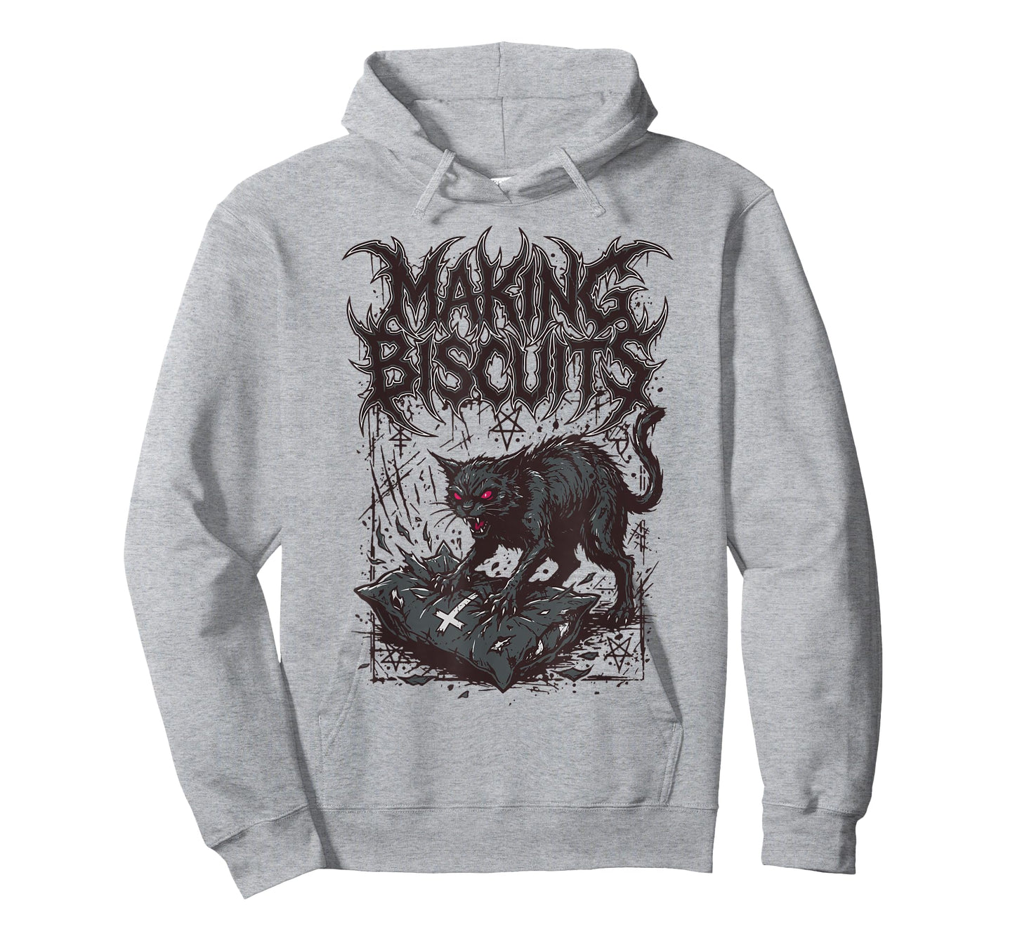 Death Metal Cat Making Biscuits Funny Heavy Metal T-Shirt