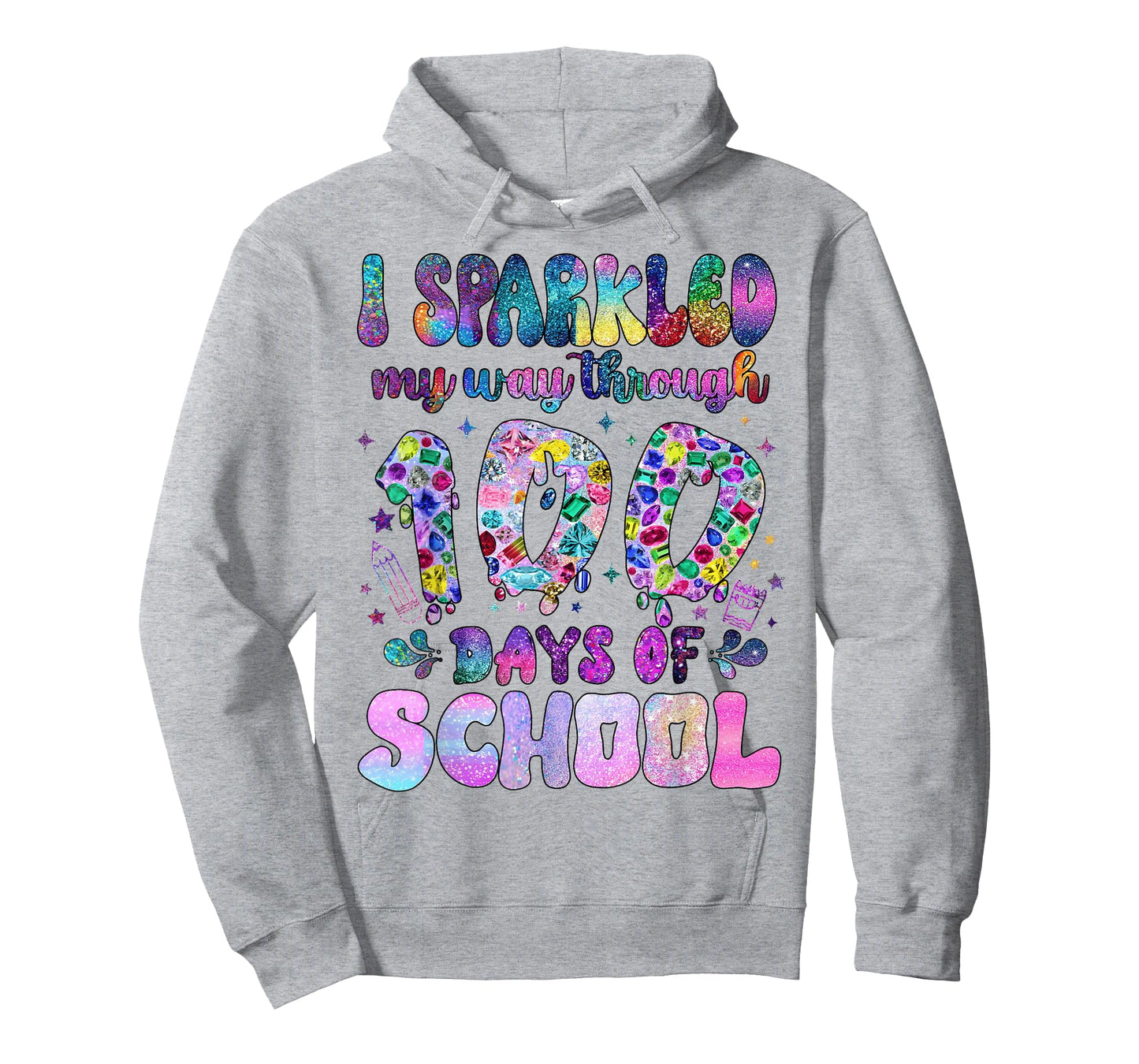 I Sparkled My Way Through 100 Days of School Girl Teacher T-Shirt