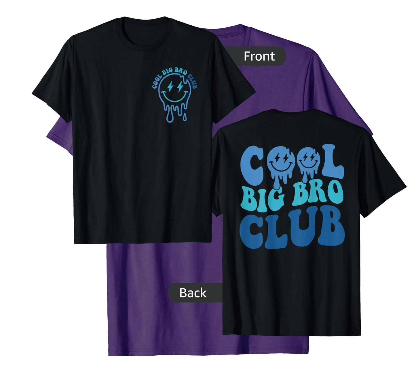 Cool Big Bro Club Retro Brother Matching Family 2 Sided T-Shirt
