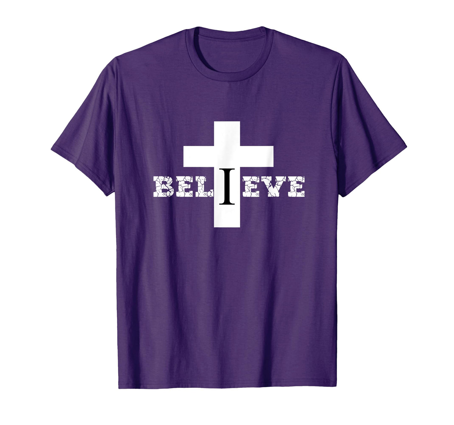 Christian Aesthetic Text and Cross Design Believe Religious T-Shirt