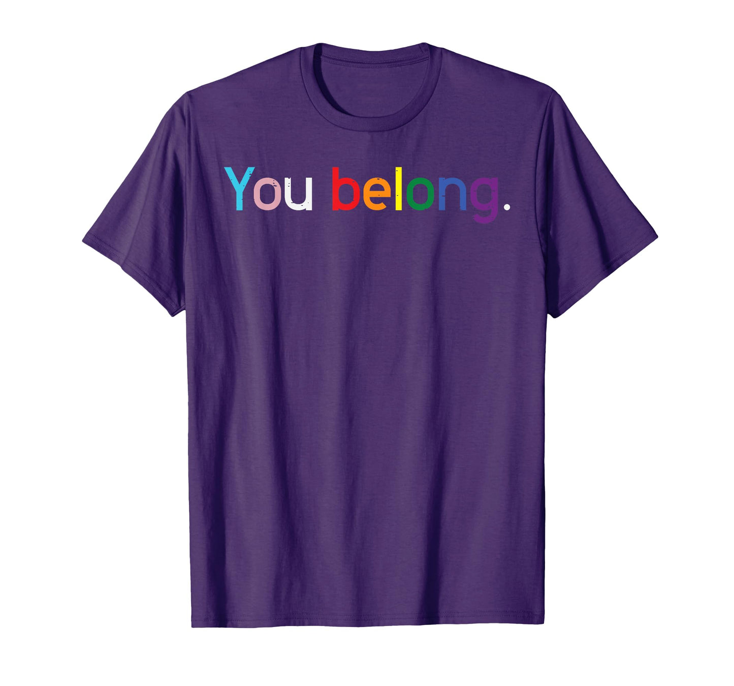 Gay Pride Month You Belong LGBTQ Ally Rainbow Men Women T-Shirt